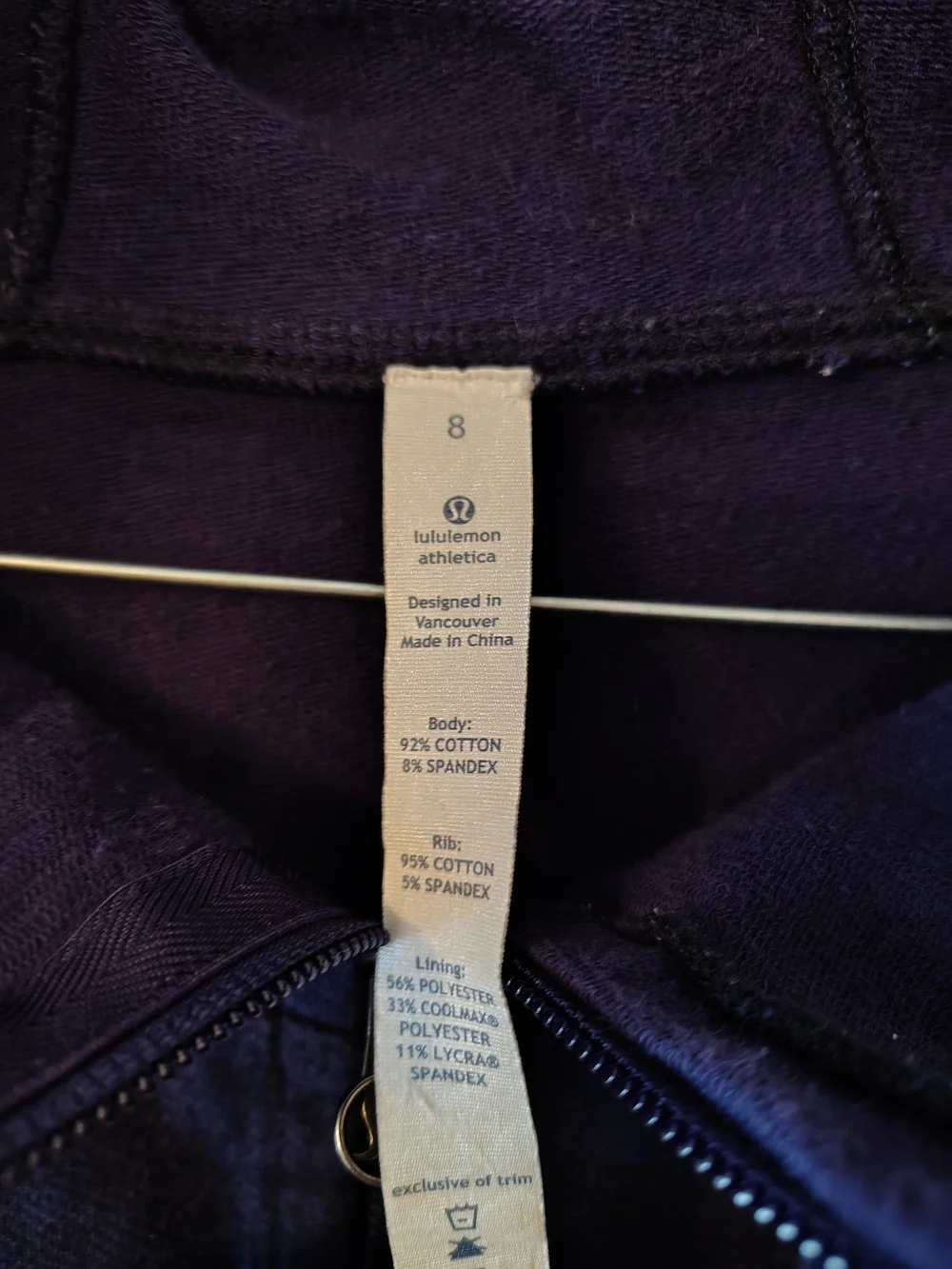 lululemon athletica Deep Purple Hooded Utility Zip Jacket